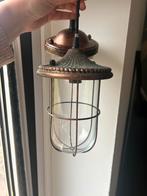 Industriële Koperen Hanglamp Loods 5, Huis en Inrichting, Lampen | Hanglampen, Ophalen, Gebruikt, Glas, Minder dan 50 cm