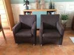 2 bruine Leolux stoelen, Huis en Inrichting, Fauteuils, Ophalen, 75 tot 100 cm, Zo goed als nieuw, Stof