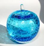 Schitterende Murano Sommerso Blauw Kristallen Appel, Verzenden