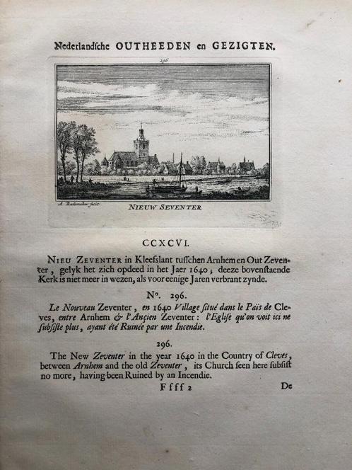 296 / Nieuw Seventer Kopergravure 1733, Antiek en Kunst, Kunst | Etsen en Gravures, Ophalen of Verzenden