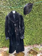 Zwarte Vintage bontjas van konijnenbont, Kleding | Dames, Jassen | Winter, Ophalen of Verzenden, Zo goed als nieuw, Zwart