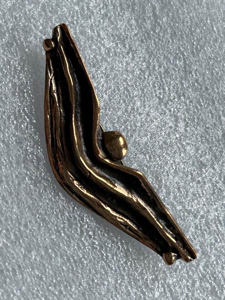 Vintage Broche - Stijlvol Accessoire- 7 cm, Sieraden, Tassen en Uiterlijk, Broches, Zo goed als nieuw, Brons, Overige kleuren