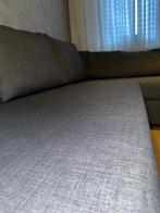 Grijze hoekbank met opbergruimte - Zo goed als nieuw!, Ophalen, 90 cm, Tweepersoons, Zo goed als nieuw