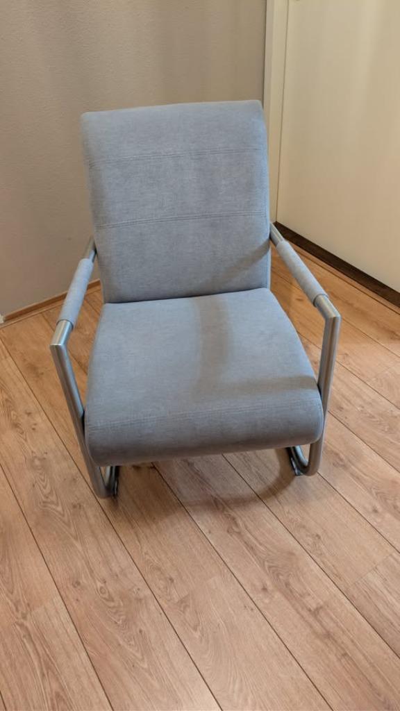 Henders & Hazel stoel, Huis en Inrichting, Stoelen, Gebruikt, Eén, Metaal, Stof, Grijs, Ophalen