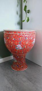 Prachtige Chinese cachepot op voet, Ophalen, Zo goed als nieuw, Aardewerk of Porselein, 75 cm of meer