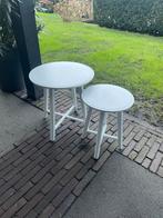Ikea Kragsta bijzettafeltjes - Wit, Minder dan 55 cm, Gebruikt, Rond, Ophalen of Verzenden