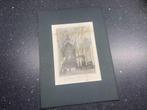 Gravure antiek Grote Kerk Goes interieur, TW den Doop, Ophalen of Verzenden