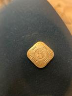 1939 Nederland 5 Cent - WOII Periode, Ophalen of Verzenden, Brons, Nederland