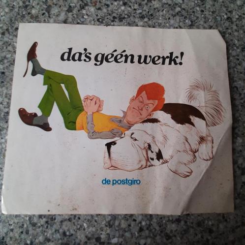 Vintage sticker Andre van Duin de postgiro Da's geen werk, Verzamelen, Stickers, Zo goed als nieuw, Ophalen of Verzenden