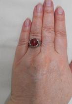 Zilveren aparte antieke ring met carneool maat 16.75 nr.722, Sieraden, Tassen en Uiterlijk, Antieke sieraden, Verzenden, Zilver