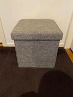 Poef opbergbak gemêleerde grijze stof, Minder dan 50 cm, Vierkant, Minder dan 50 cm, Ophalen of Verzenden
