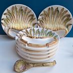 Brocante Italiaans barbotine aardewerk asperge borden, Ophalen of Verzenden