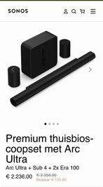 Sonos arc ultra set voor €1950,00, Overige merken, Soundbar, 70 watt of meer, Ophalen of Verzenden