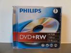 Philips DVD+RW 4.7GB 120 min 1-4X Speed NIEUW ONGEBRUIKT, Computers en Software, Beschrijfbare discs, Nieuw, Dvd, Ophalen of Verzenden