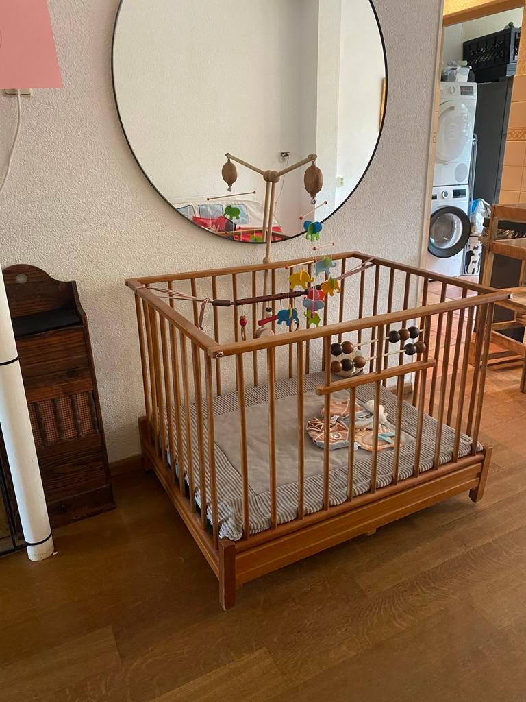 Antieke opklapbare kinderbox, Kinderen en Baby's, Boxen, Ophalen, Gebruikt, Vierkant, In hoogte verstelbaar