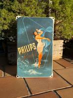 Philips radio emaille reclamebord reclame bord bordje, Ophalen of Verzenden, Zo goed als nieuw, Reclamebord