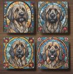 Briard Glas in lood onderzetters met houder, Ophalen of Verzenden, Nieuw, Glas of Kopje