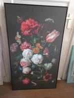 Mooie  fleurig schilderij met bloemen en vlinders, Ophalen, Zo goed als nieuw, Schilderij, 75 cm of meer