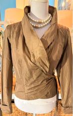 Chique, Bruine overslag-blouse Josephine & Co, 36-38/S-M., Ophalen of Verzenden, Zo goed als nieuw, Maat 36 (S), Bruin