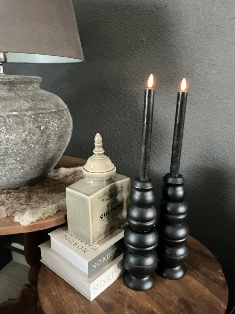 Kaarsenhouder Kaarsenstandaart Black & Wood, 25 tot 50 cm, Zwart, Ophalen of Verzenden, Zo goed als nieuw