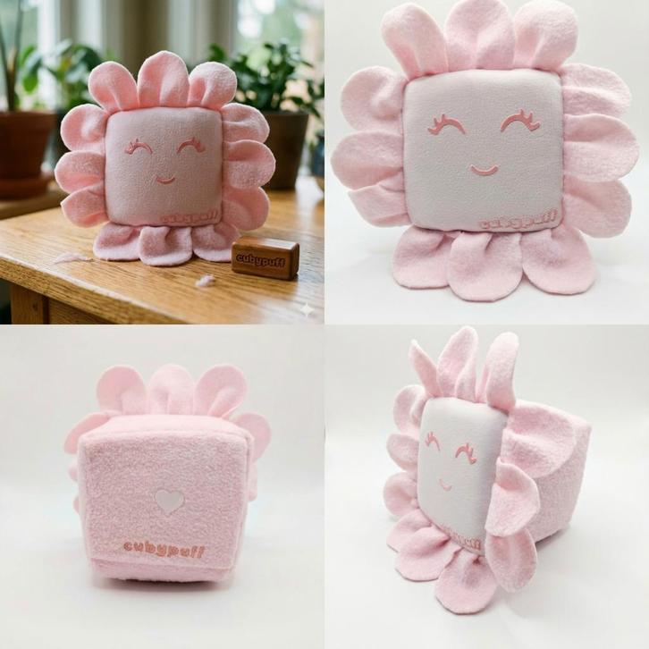 Mila - roze sensorisch squishy speeltje - Cubypuff, Kinderen en Baby's, Speelgoed | Babyspeelgoed, Nieuw, Overige typen, Ophalen of Verzenden