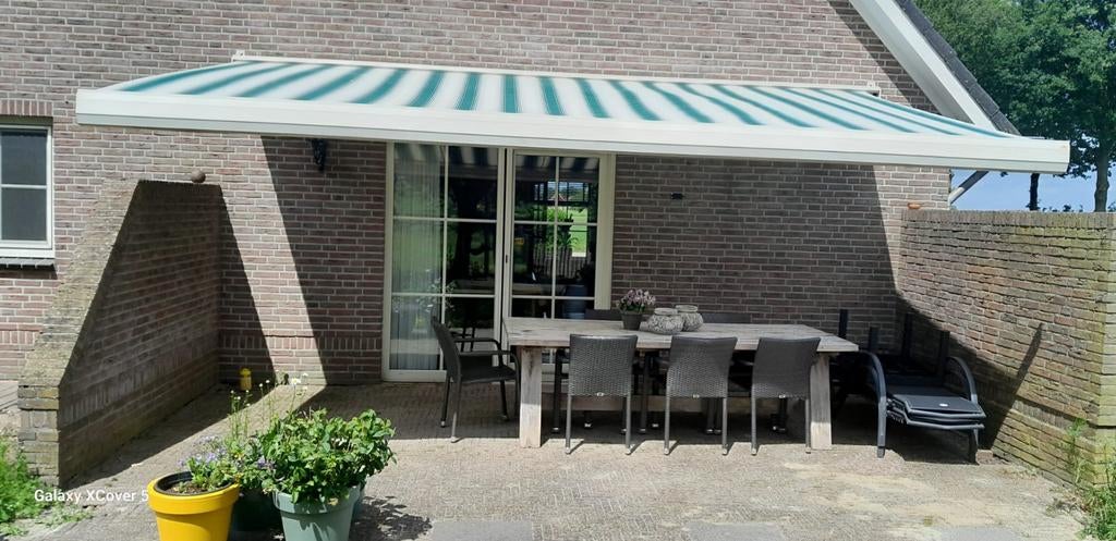 Zonnescherm, Tuin en Terras, Zonneschermen, 150 tot 300 cm, Ophalen of Verzenden, Gebruikt, Knikarmscherm