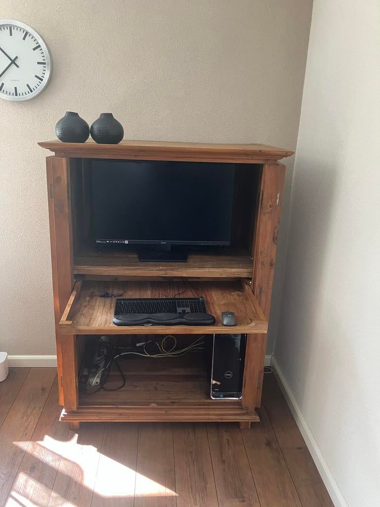 Houten computerkast, Ophalen, Gebruikt, 70 tot 120 cm, 120 tot 170 cm