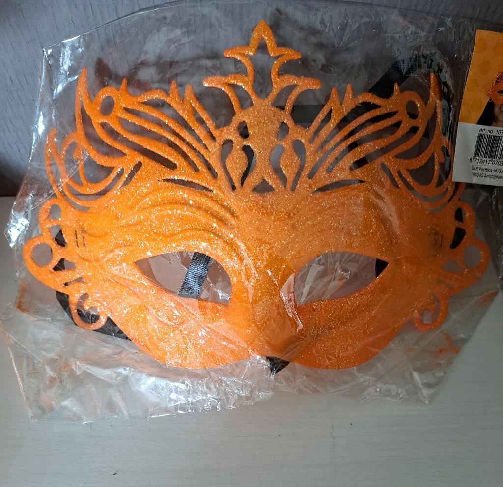 Oranje masker, Hobby en Vrije tijd, Feestartikelen, Ophalen of Verzenden, Nieuw, Halloween of Griezel