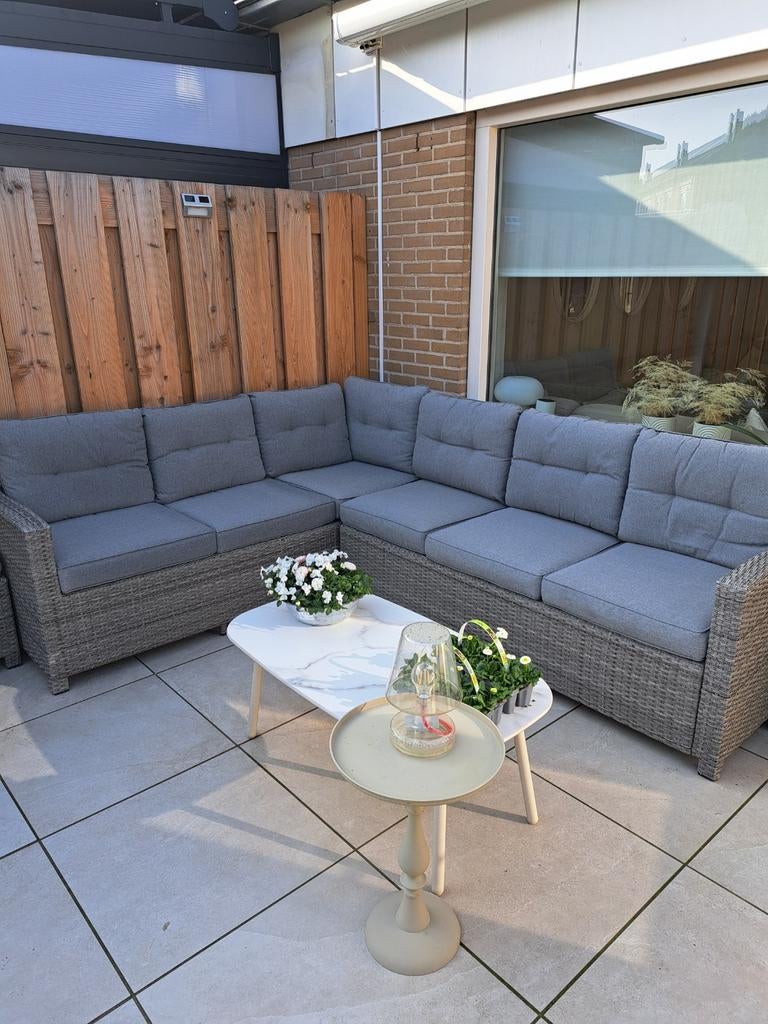 Loungeset Intratuin grijs ZGAN, Tuin en Terras, Tuinsets en Loungesets, Ophalen, Kunststof, Bank, 6 zitplaatsen