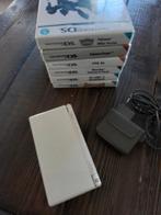 Nintendo DS Lite met 5 games en oplader, Spelcomputers en Games, Spelcomputers | Nintendo DS, Wit, Ophalen of Verzenden, DS Lite