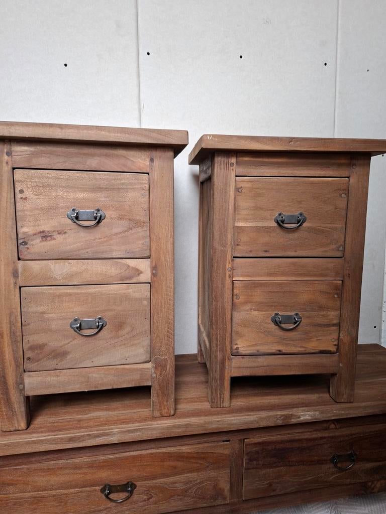 Nachtkastjes set van hout - Landelijk & sober, Ophalen, Gebruikt, Minder dan 45 cm, 55 tot 70 cm
