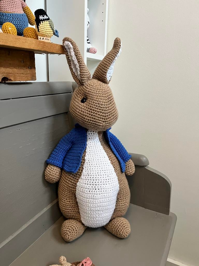 Gehaakte knuffel/pieter konijn/ peter rabbit, Ophalen of Verzenden, Nieuw