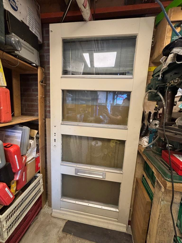 Weekamp Buitendeur Voordeur met Glaspanelen, Ophalen, Gebruikt, 80 tot 100 cm, Buitendeur