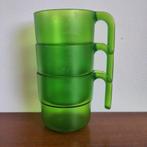 Retro Curver kunststof drinkbekers, Ophalen of Verzenden, Zo goed als nieuw, Groen, Beker of Kan