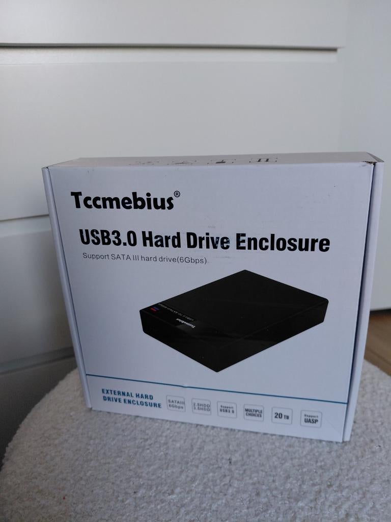 Harde schijf behuizing Tccmebius, Computers en Software, Harde schijven, Ophalen of Verzenden, Desktop, USB