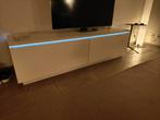 Wit Glans Dressoir TV Meubel 200cm met LED Verlichting, Ophalen, Overige materialen, Gebruikt, 200 cm of meer