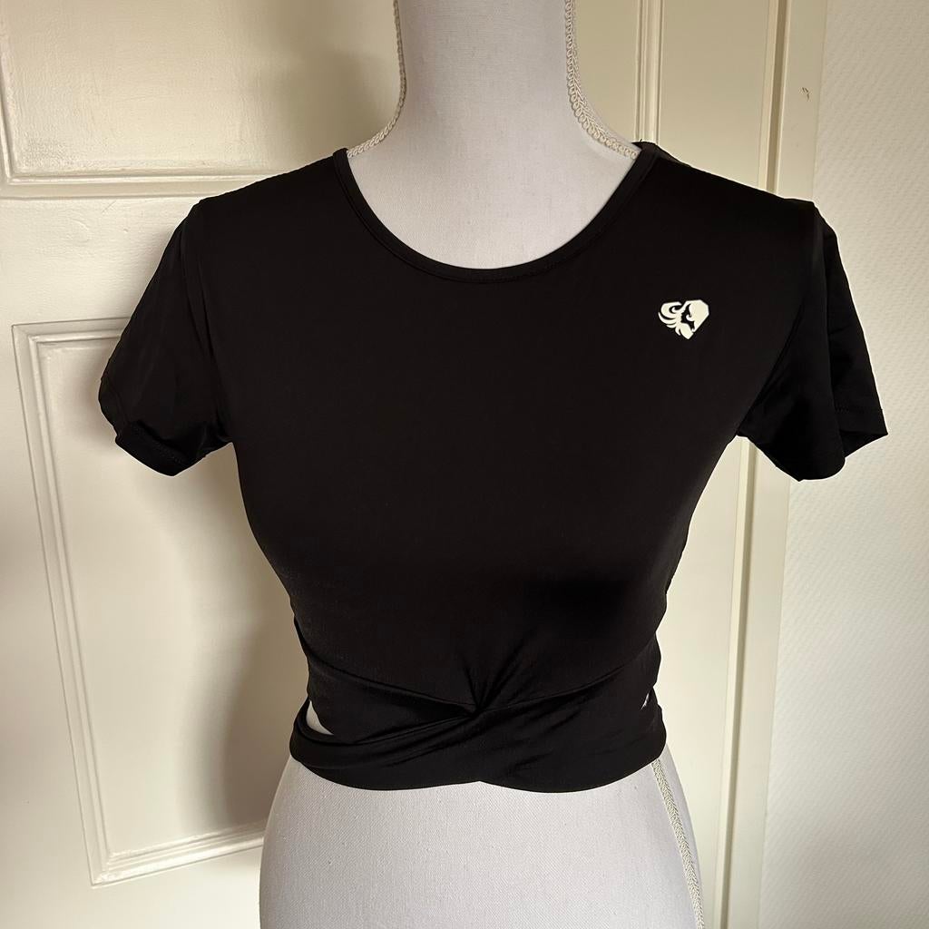 Women's Best Twist & Tie Crop Top - Zwart - Maat M, Kleding | Dames, Sportkleding, Maat 38/40 (M), Zwart, Ophalen of Verzenden