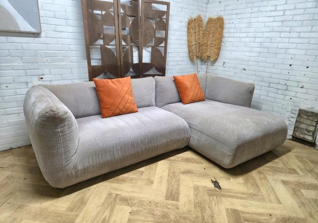 Hoekbank | Beige | Japandi, Ophalen of Verzenden, 150 cm of meer, Vierpersoons of meer