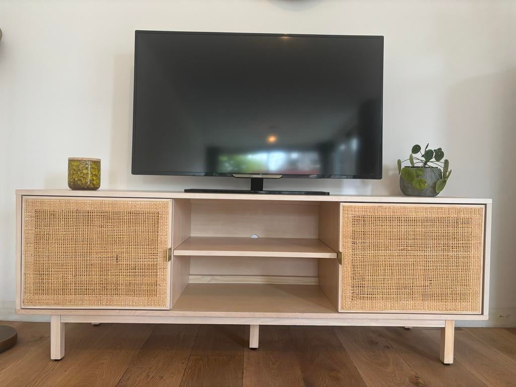 TV meubel met webbing, Ophalen, Gebruikt, 100 tot 150 cm, Minder dan 100 cm