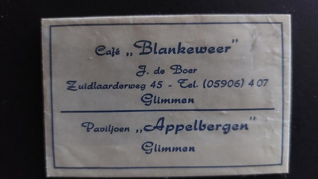 Glimmen, Café "Blankeweer" / Paviljoen "Appelbergen", Verzenden, Nederland