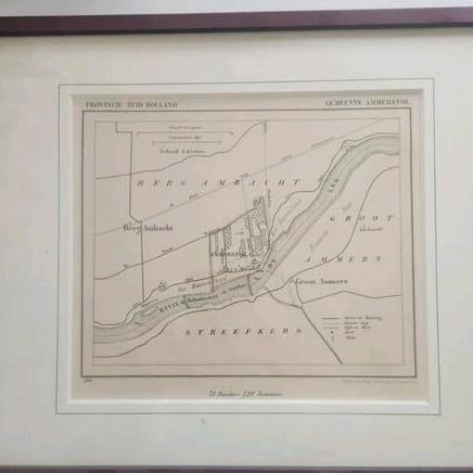 Historische 1:25 kaart Ammerstol, Berg Ambacht, Groot Ammers, Ophalen of Verzenden, 1800 tot 2000, Nederland, Landkaart
