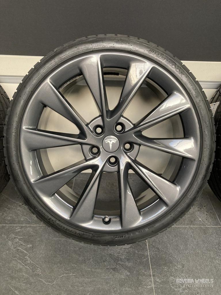 21” originele Tesla Model S Twin Turbine velgen + nwe banden, -, -, Banden en Velgen, Zomerbanden