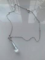 Swarovski ketting met kristallen hanger, Verzenden, Zo goed als nieuw, Zilver, Overige materialen