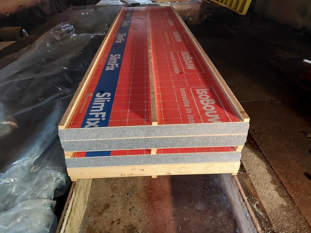 Te koop geïsoleerde dakplaten isobouw slimfix 4 stuks, Ophalen of Verzenden, Piepschuim (Tempex), 15 m² of meer