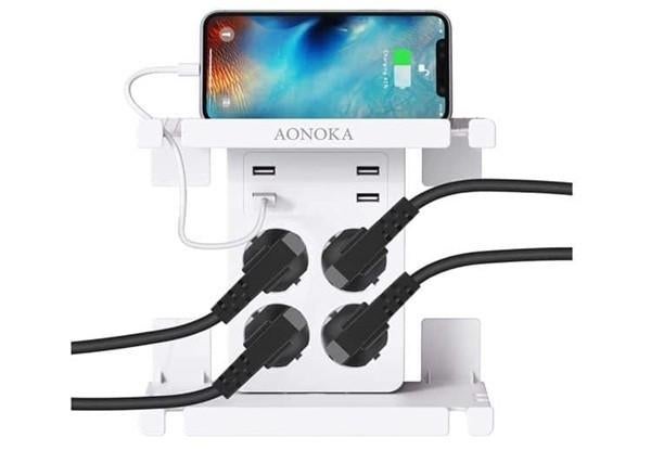 AONOKA 4-Fach Steckdosenadapter, Doe-het-zelf en Verbouw, Elektra en Kabels, Verzenden, Nieuw, Stopcontact