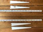 4 Witte plankdragers en 2 witte rails, Huis en Inrichting, Woonaccessoires | Wandplanken en Boekenplanken, Ophalen, Zo goed als nieuw