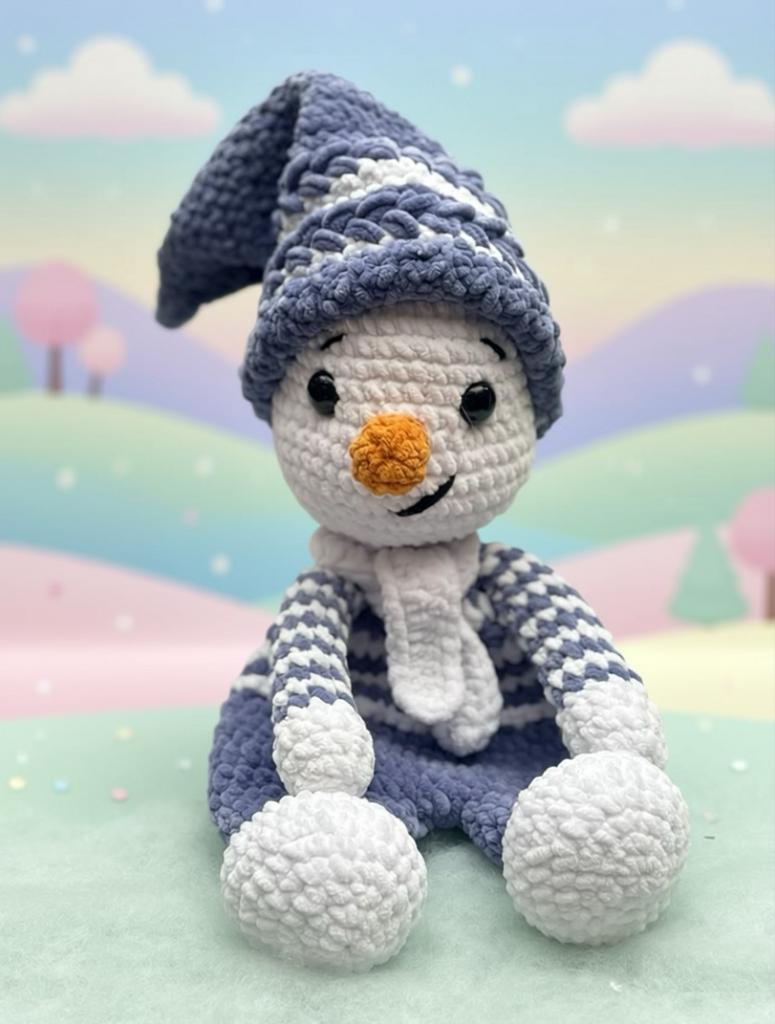 Gehaakte Sneeuwpop Knuffel - Winterse Decoratie, Kinderen en Baby's, Ophalen of Verzenden, Nieuw, Overige typen