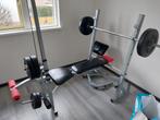 Halterbank met gewichten en lat pulldown, Sport en Fitness, Ophalen