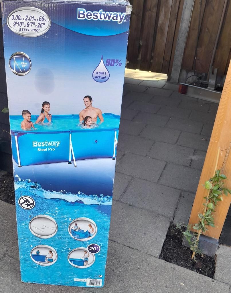 Bestway Zwembad 3.00 x 2.01 met toebehoren, Ophalen, Gebruikt, Opzetzwembad, 200 tot 400 cm