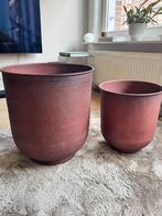Bloempotten set van 2 bloempot, Tuin en Terras, Bloempotten, Gebruikt, Rond, Binnen, Metaal